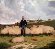 John Treadwell and his flock of Oxford Down Sheep